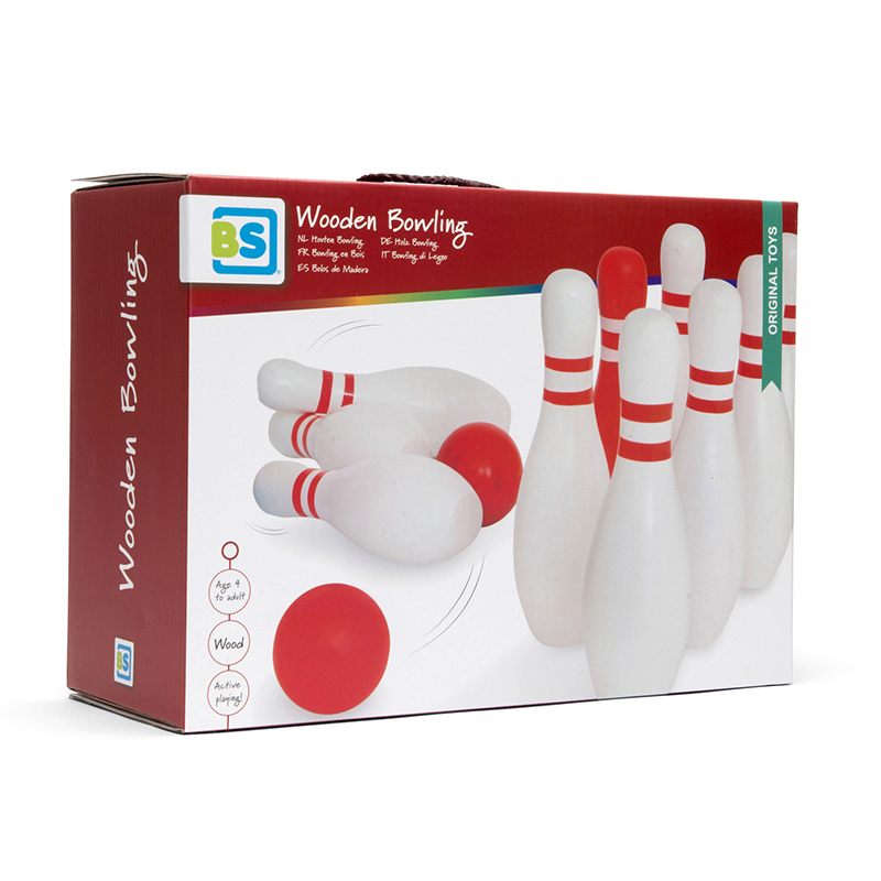 Ξύλινο Παιχνίδι Bs Toys Bowling Red White Παιχνίδια Ξύλινα Spitishop