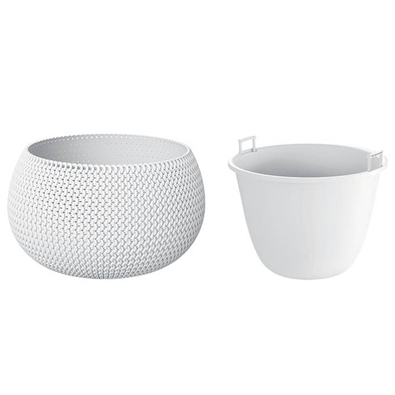 Κασπώ - Γλάστρα (Φ47 8X30) Marhome Splofy 2 σε 1 Λευκό 09-Dksp480-S449 Κήπος Μοντέρνα Εσωτερικού Χώρου Spitishop