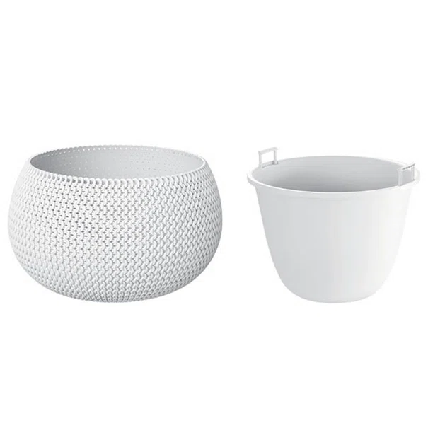 Κασπώ - Γλάστρα (Φ47.8x30) Marhome Splofy 2 Σε 1 Λευκό 09-DKSP480-S449
