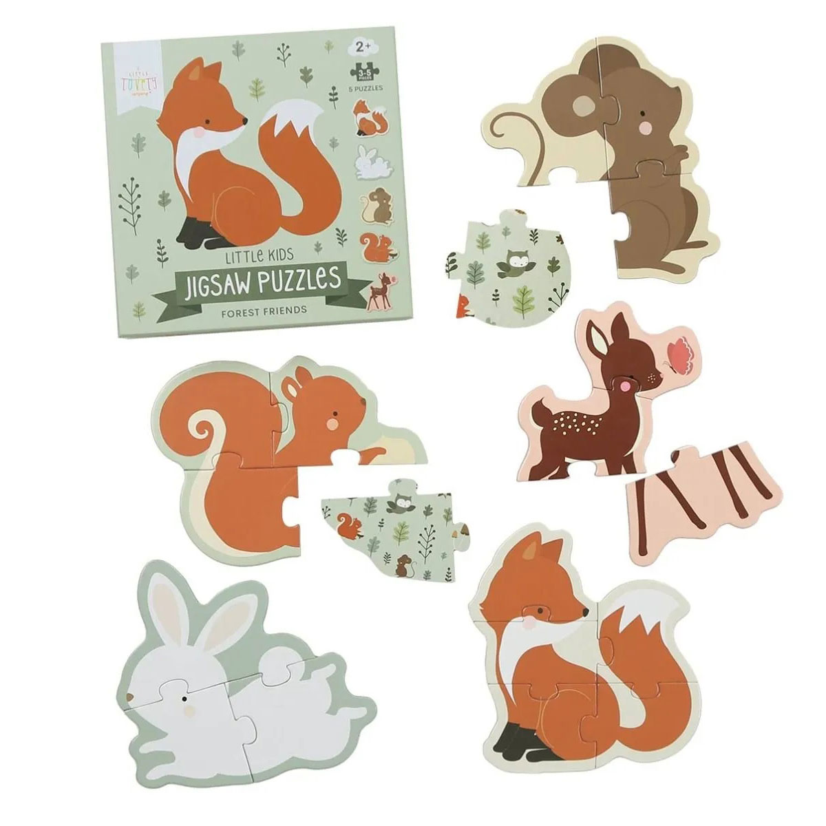 Σετ 5 Παζλ Προόδου Α Little Lovely Company Forest Friends PGPUFF05