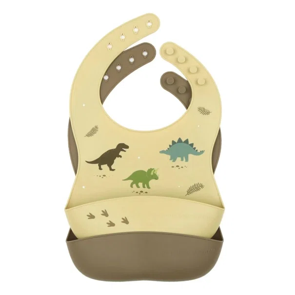 Σαλιάρες Σιλικόνης 4+ Μηνών (Σετ 2τμχ) Α Little Lovely Company Dinosaurs SBDIGR02