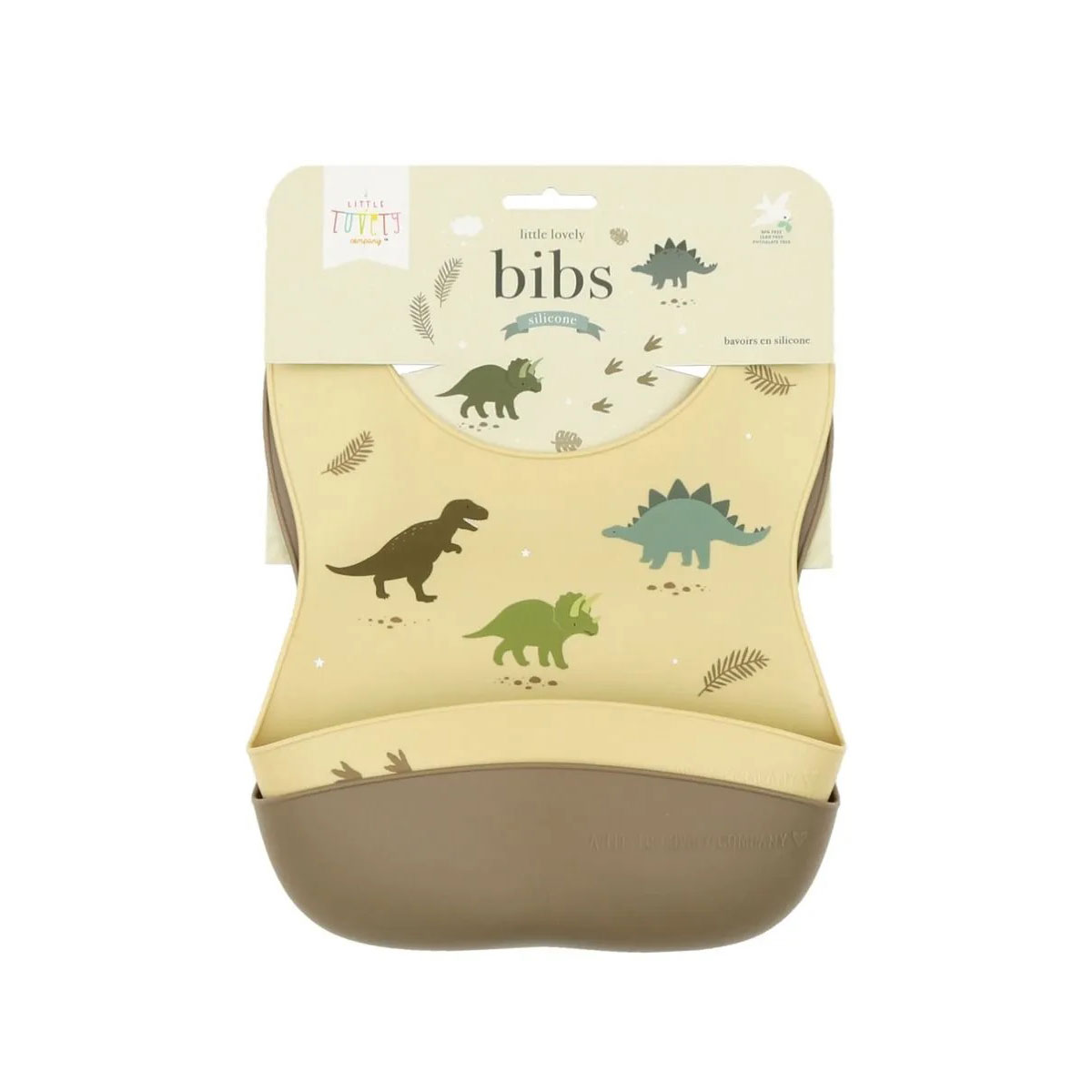 Σαλιάρες Σιλικόνης 4+ Μηνών (Σετ 2Τμχ) Α Little Lovely Company Dinosaurs Sbdigr02 Βρεφικά Βρεφικές Spitishop