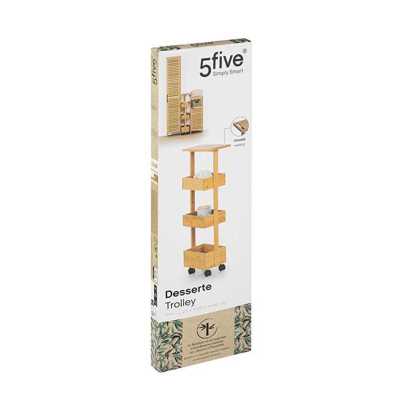 Τρόλεϊ Ραφιέρα 3 Θέσεων (25X23X86) F-V Bamboo Trolley Wheels 174783 Όσα Αγαπήσατε Περισσότερο Μόλις Ξαναήρθαν - Είναι Πάλι Εδώ τα Είδη Οργάνωσης Που 