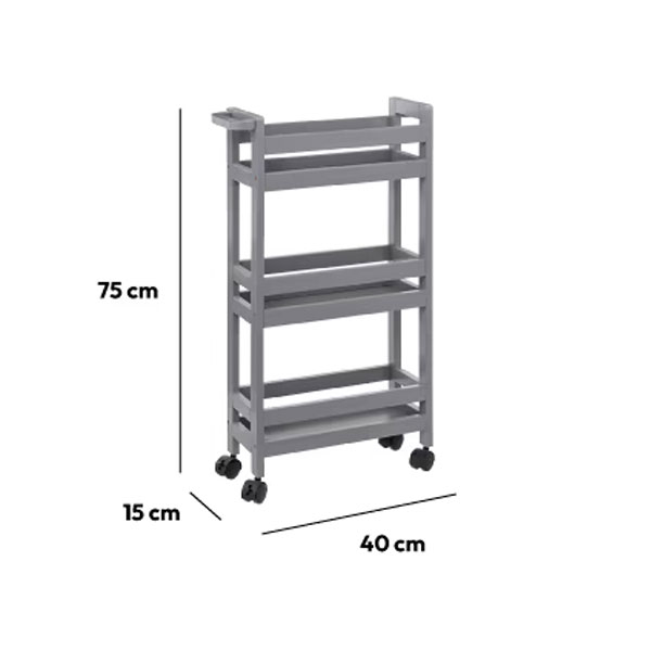 Τρόλεϊ Ραφιέρα 3 Θέσεων (40X15 5X75) F-V Wheels Trolley Beton 174762H Όσα Αγαπήσατε Περισσότερο Μόλις Ξαναήρθαν - Είναι Πάλι Εδώ τα Είδη Οργάνωσης Που