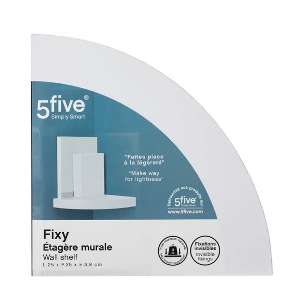 Γωνιακό Ράφι Τοίχου (25x25x3.8) F-V Fixi White 181396B