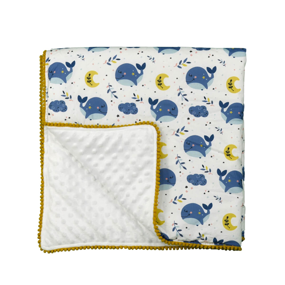 Κουβέρτα Minky Αγκαλιάς (90x90) Bebe Stars Whale 3103