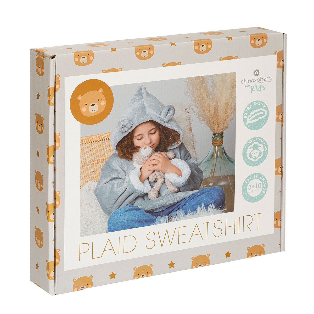 Fleece Φούτερ με Sherpa A-S Hood Bear 174252C Ένδυση Παιδική - Βρεφική Σπιτιού Παιδικές Ρόμπες Spitishop