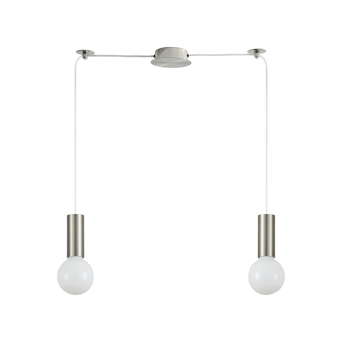 Φωτιστικό Οροφής Δίφωτο Homelighting Adept Tube 77-8388 Nickel Matt