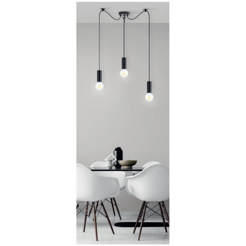 Φωτιστικό Οροφής Τρίφωτο Homelighting Adept Tube 77-8478 Black