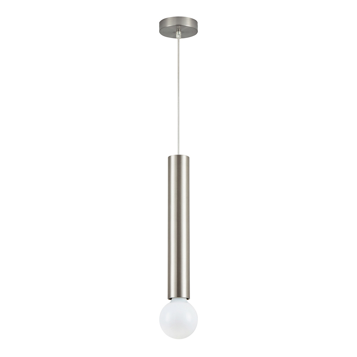 Φωτιστικό Οροφής Μονόφωτο Homelighting Adept Tube 77-8268 Nickel Matt