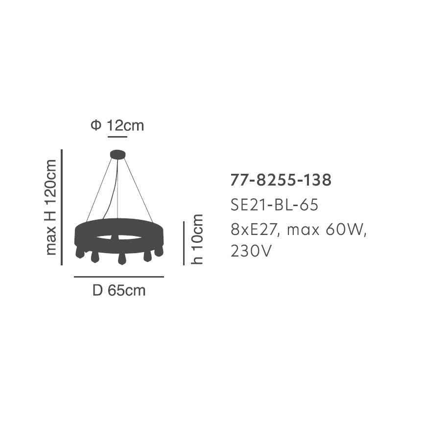 Φωτιστικό Οροφής Πολύφωτο Homelighting Tale 77-8255 Black Φωτιστικά Κρεμαστά Τραπεζαρίας Spitishop