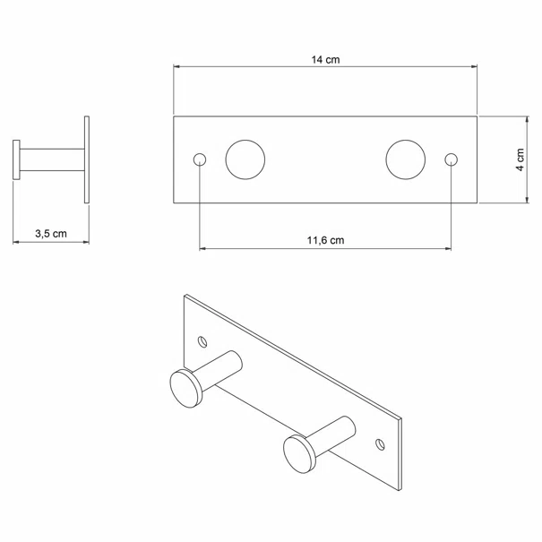 Κρεμαστράκι Τοίχου Grekon 402 Black