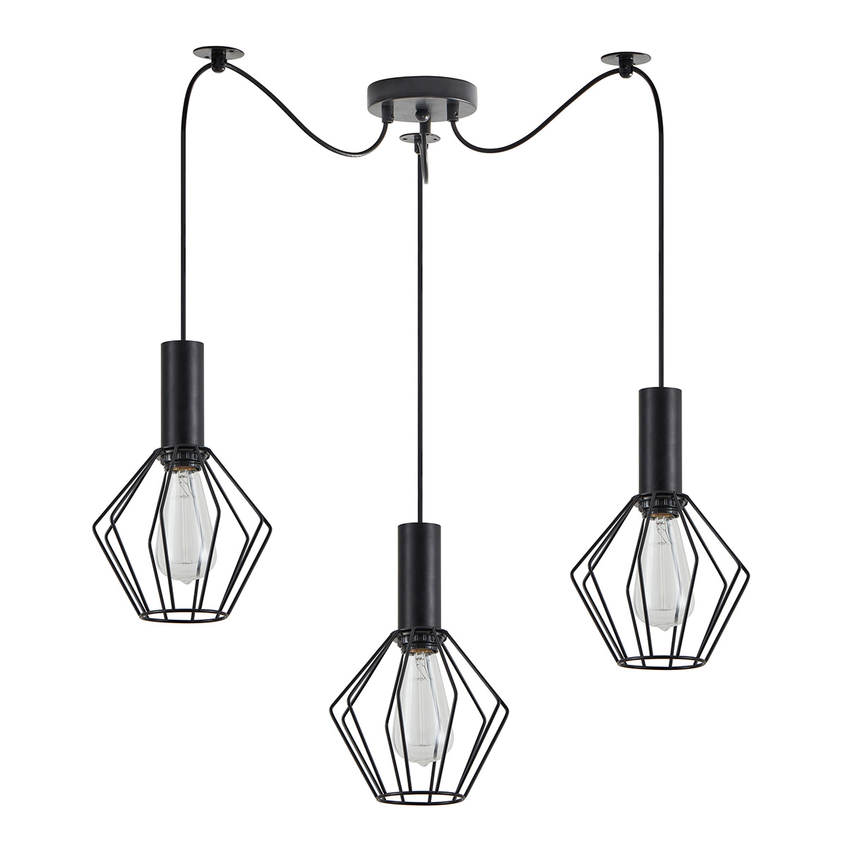 Φωτιστικό Οροφής Τρίφωτο Homelighting 77-8528 Black
