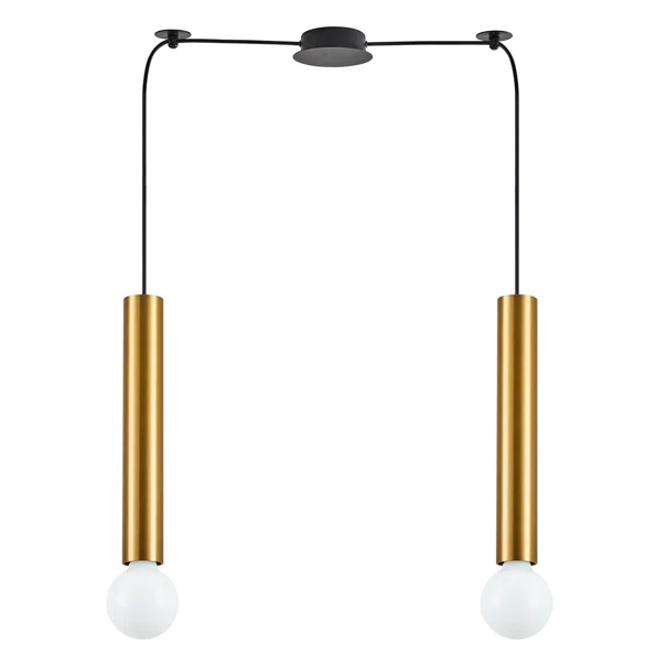 Φωτιστικό Οροφής Δίφωτο Homelighting Adept Tube 77-8681 Gold