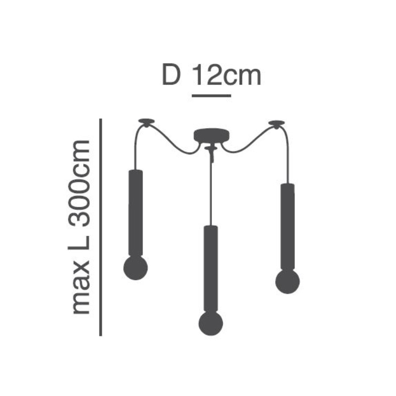 Φωτιστικό Οροφής Τρίφωτο Homelighting Adept Tube 77-8670 Black Φωτιστικά Κρεμαστά Spitishop