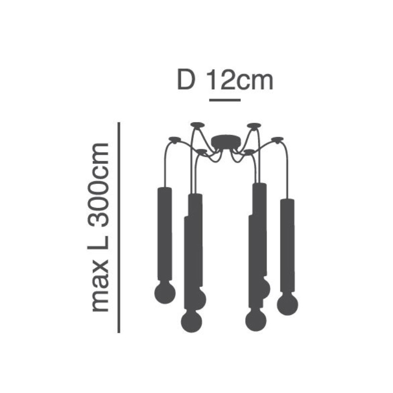 Φωτιστικό Οροφής Πολύφωτο Homelighting Adept Tube 77-8669 Black Φωτιστικά Κρεμαστά Τραπεζαρίας Spitishop