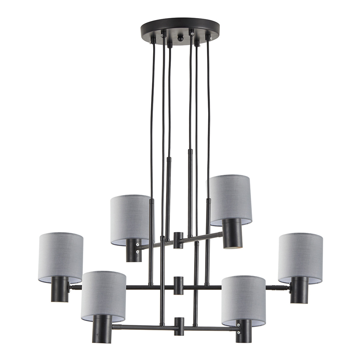 Φωτιστικό Οροφής Πολύφωτο Homelighting 77-8296 Black/Grey