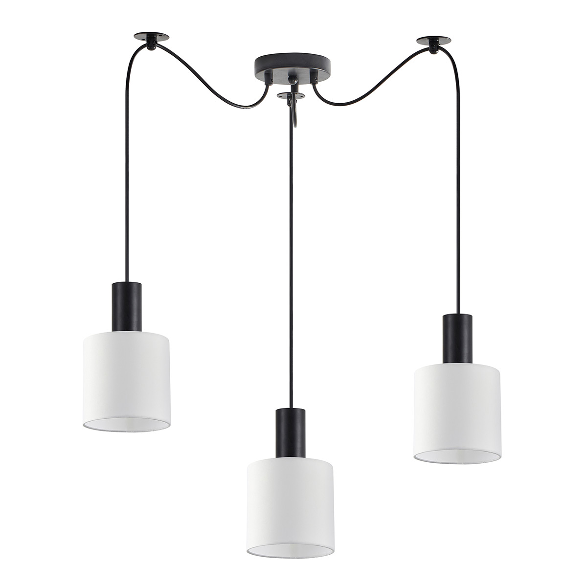 Φωτιστικό Οροφής Τρίφωτο Homelighting 77-8507 Black/White