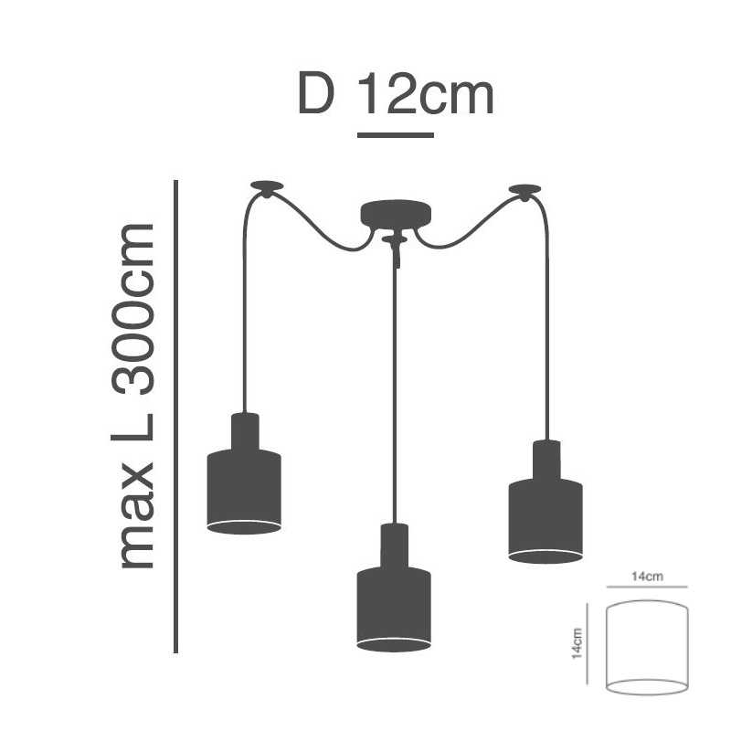 Φωτιστικό Οροφής Τρίφωτο Homelighting 77-8507 Black White Φωτιστικά Κρεμαστά Spitishop