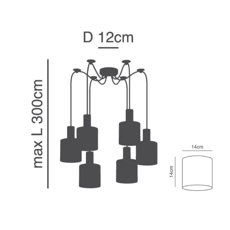 Φωτιστικό Οροφής Πολύφωτο Homelighting 77-8415 Nickel White Φωτιστικά Κρεμαστά Τραπεζαρίας Spitishop
