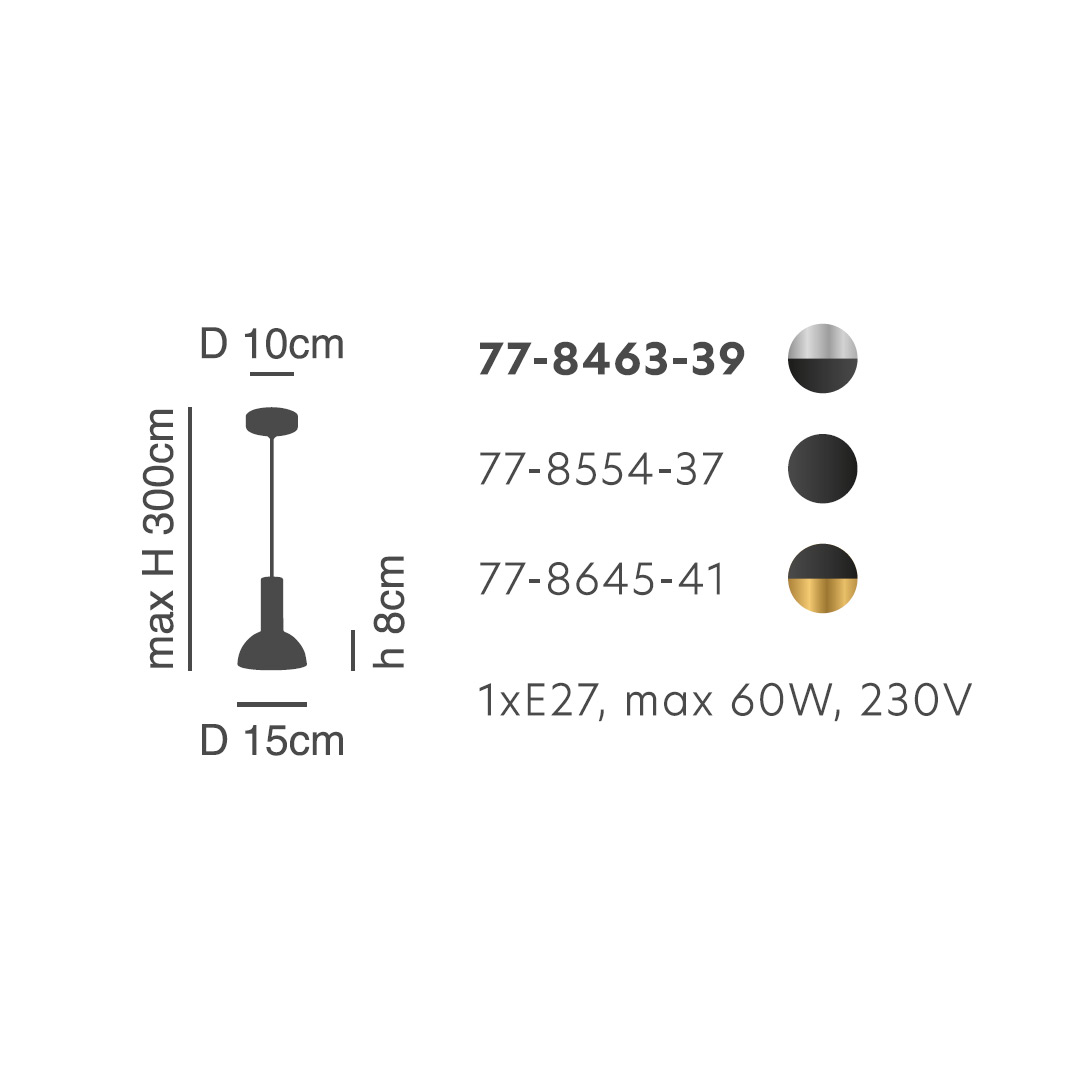 Φωτιστικό Οροφής Μονόφωτο Homelighting 77-8554 Black Φωτιστικά Κρεμαστά Spitishop