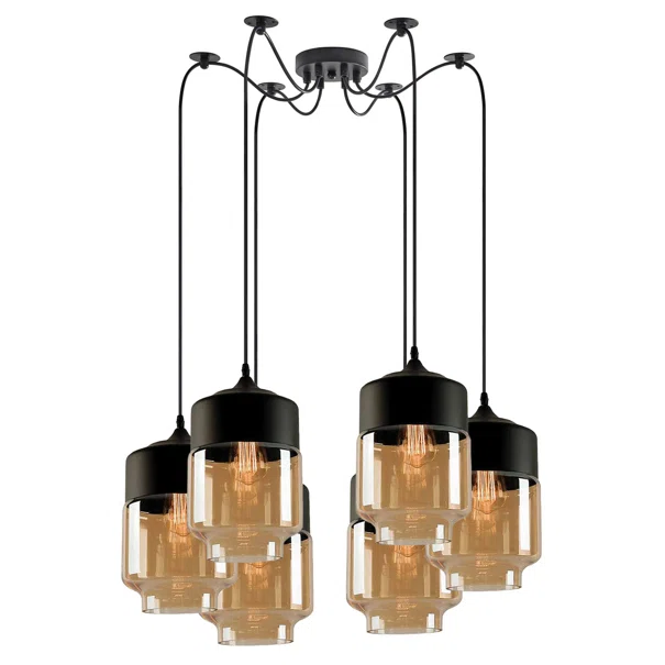 Φωτιστικό Οροφής Πολύφωτο Homelighting Gaby 77-8792 Honey/Black