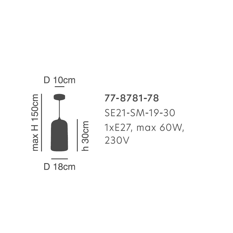 Φωτιστικό Οροφής Μονόφωτο Homelighting Feint 77-8781 Smoked Glass Φωτιστικά Κρεμαστά Spitishop