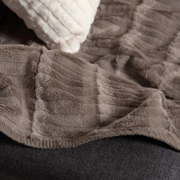 Διακοσμητική Μαξιλαροθήκη Γούνινη (45x45) Silk Fashion Stripe Grey