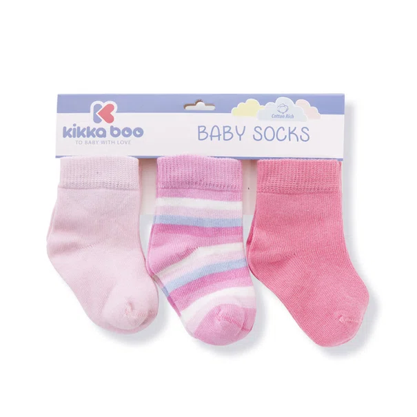 Βρεφικά Καλτσάκια (Σετ 3 Ζεύγη) Kikka Boo Stripes Pink