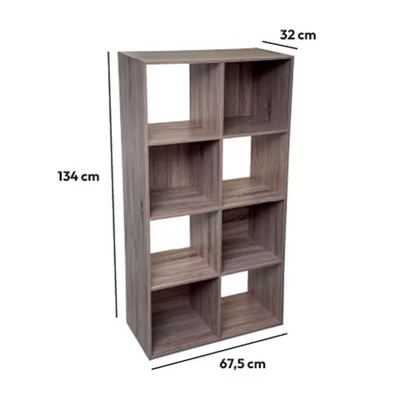 Βιβλιοθήκη Δαπέδου 8 Θέσεων (67 5X32X134) F-V Mix Nat 160478 Έπιπλα Βιβλιοθήκες - Ραφιέρες Μοντέρνες Spitishop