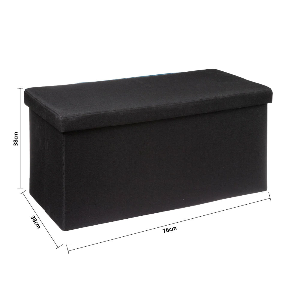 Ταμπουρέ με Αποθηκευτικό Χώρο (76X38X38) A-S Black 167847B Έπιπλα Σκαμπό Κρεβατοκάμαρας Spitishop