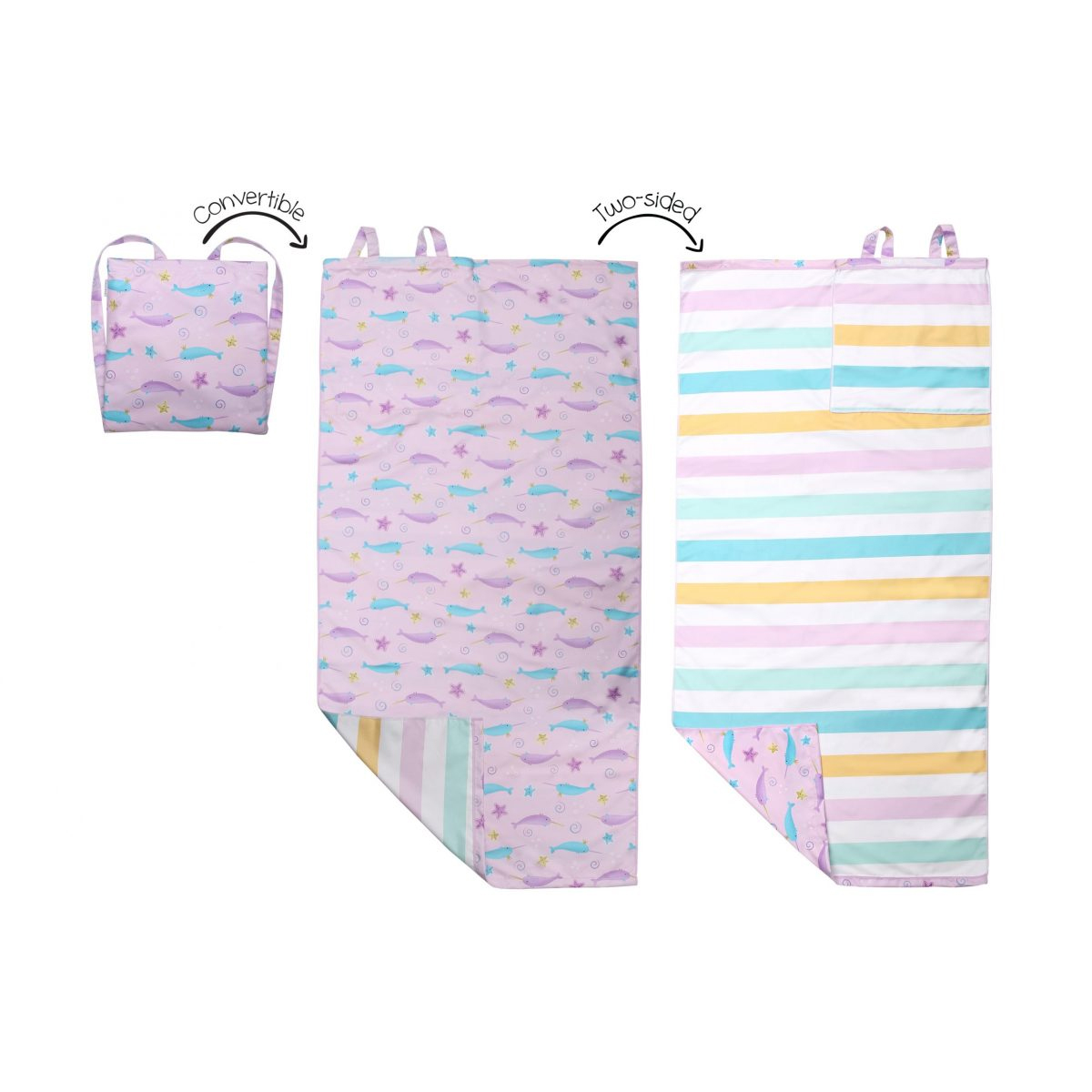 Παιδική Πετσέτα Θαλάσσης Microfiber 2 Όψεων (71x145) FlapjackKids Narwhal/Starfish