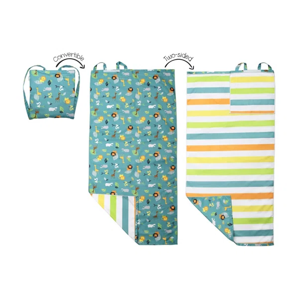 Παιδική Πετσέτα Θαλάσσης Microfiber 2 Όψεων (71x145) FlapjackKids Green Zoo
