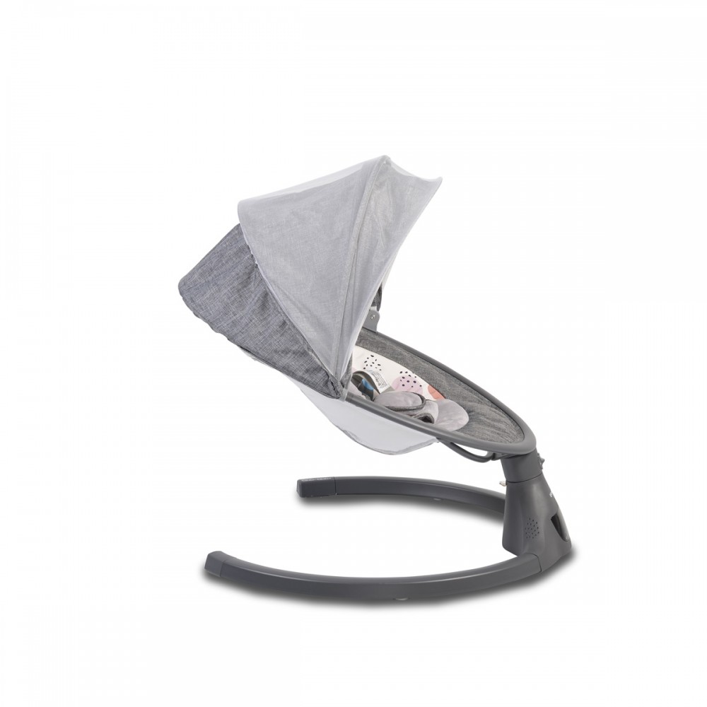 Ηλεκτρικό Ρηλάξ με Μουσική (0-6 Μηνών Έως 9Kg) Cangaroo Iswing Dark Grey Βρεφικά Relax Μωρού Spitishop