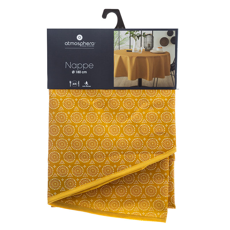 Αλέκιαστο Τραπεζομάντηλο Ροτόντα (Φ180) A-S Ethnik Ochre 168840R Λευκά Είδη Κουζίνας & Τραπεζαρίας Τραπεζομάντηλα Αλέκιαστα Πλαστικά Spitishop