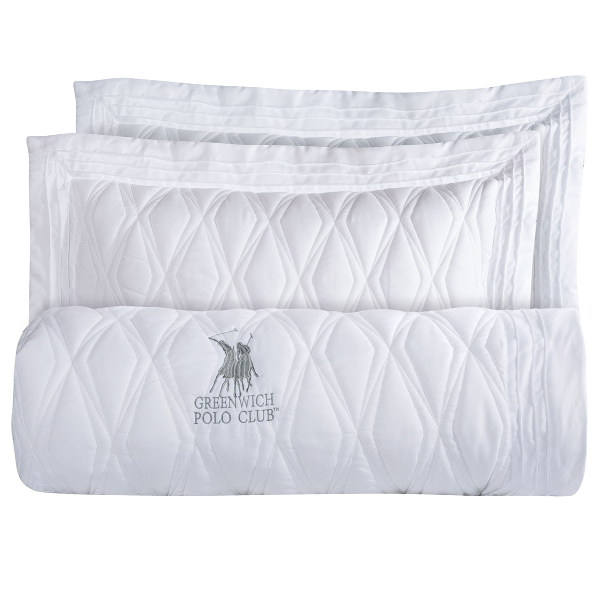 Κουβερλί Υπέρδιπλο (Σετ 220X240) Greenwich Polo Club Solid 2158 White Λευκά Είδη Κρεβατοκάμαρας Υπέρδιπλα Spitishop