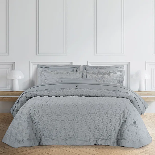 Κουβερλί Υπέρδιπλο (Σετ 220x240) Greenwich Polo Club Solid 2160 Grey
