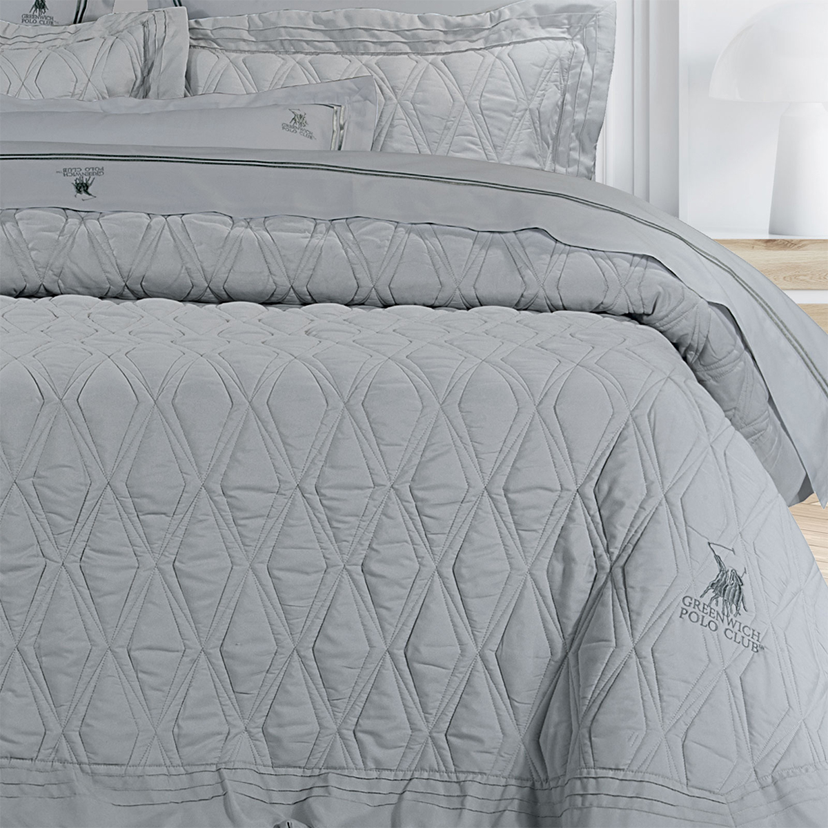 Κουβερλί Υπέρδιπλο (Σετ 220x240) Greenwich Polo Club Solid 2160 Grey