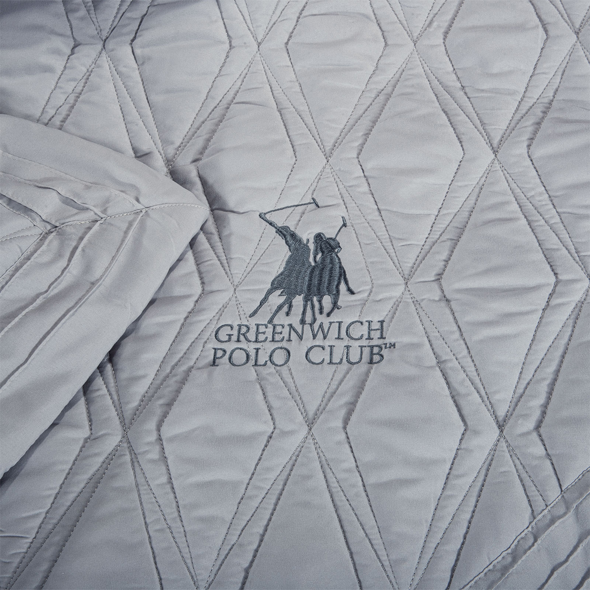 Κουβερλί Υπέρδιπλο (Σετ 220X240) Greenwich Polo Club Solid 2160 Grey Λευκά Είδη Κρεβατοκάμαρας Υπέρδιπλα Spitishop