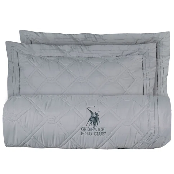 Κουβερλί Υπέρδιπλο (Σετ 220x240) Greenwich Polo Club 3D Solid 2163 Grey