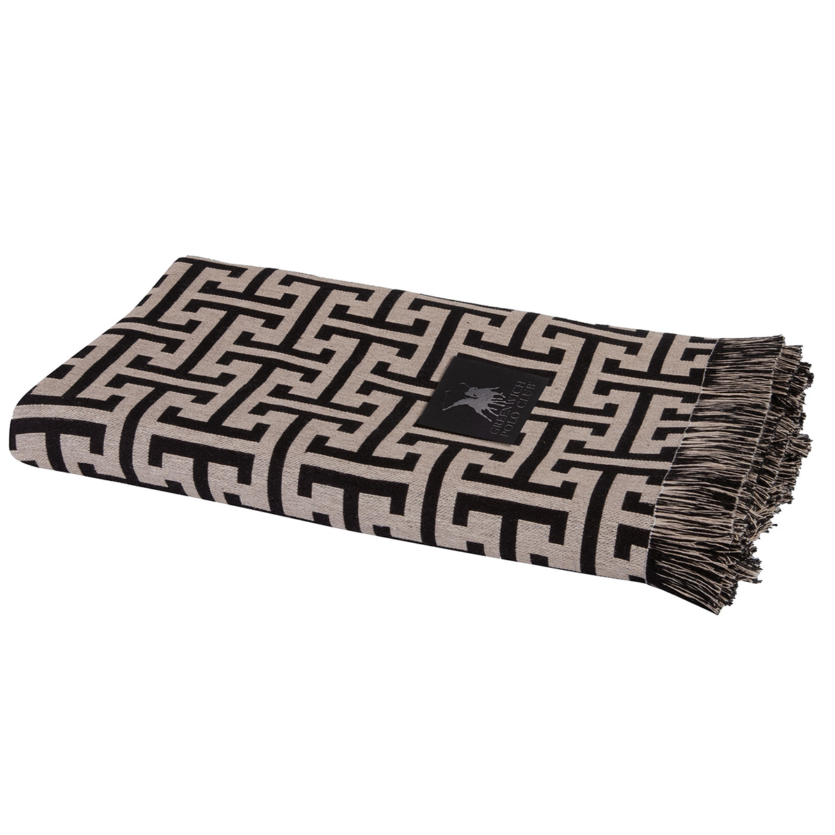 Ριχτάρι Καναπέ Τριθέσιου (180X300) Greenwich Polo Club 3902 Beige-Black Λευκά Είδη Σαλονιού Ριχτάρια Καλοκαιρινά All Season Spitishop