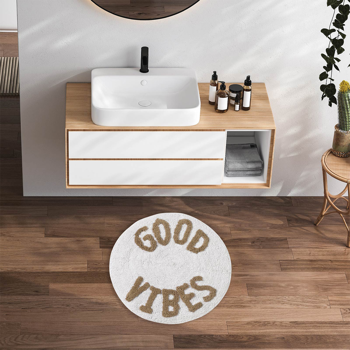 Πατάκι Μπάνιου (Φ60) Das Home Bathmats 0679 Μπάνιο Πατάκια Στρογγυλά Spitishop