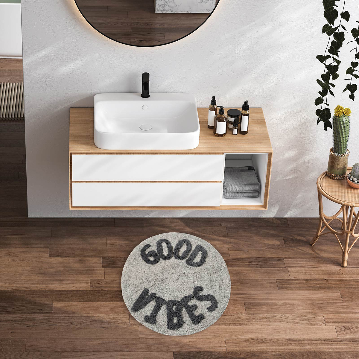 Πατάκι Μπάνιου (Φ60) Das Home Bathmats 0682 Μπάνιο Πατάκια Στρογγυλά Spitishop