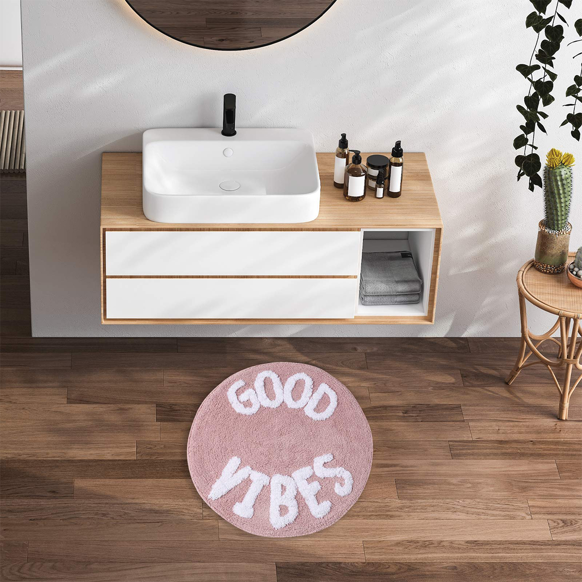 Πατάκι Μπάνιου (Φ60) Das Home Bathmats 0681 Μπάνιο Πατάκια Στρογγυλά Spitishop