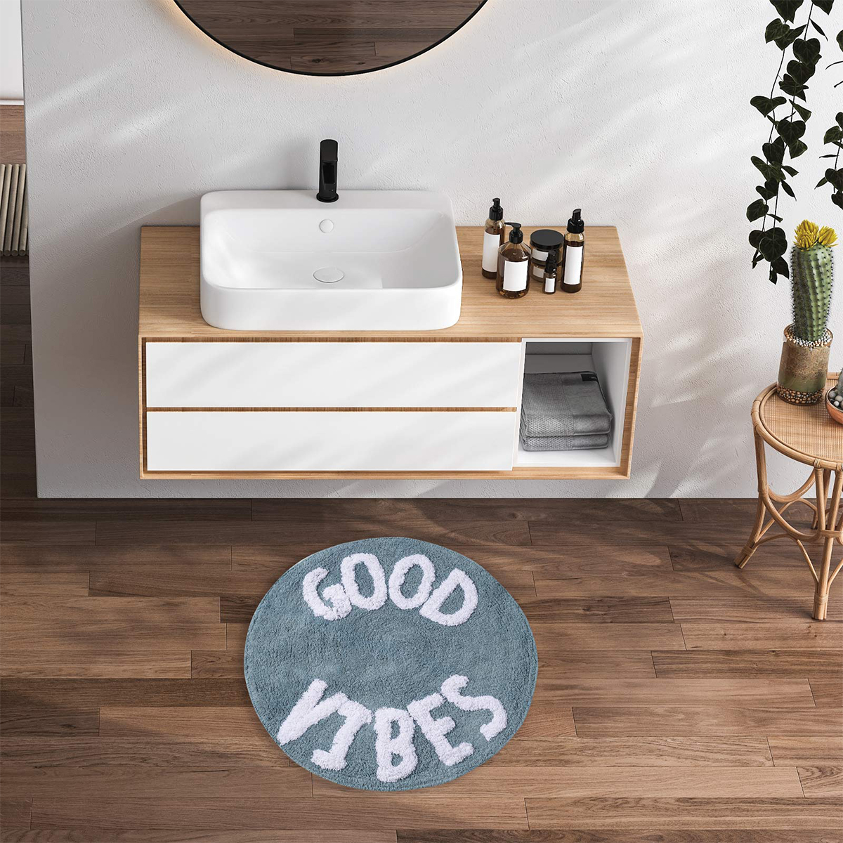 Πατάκι Μπάνιου (Φ60) Das Home Bathmats 0680 Μπάνιο Πατάκια Στρογγυλά Spitishop