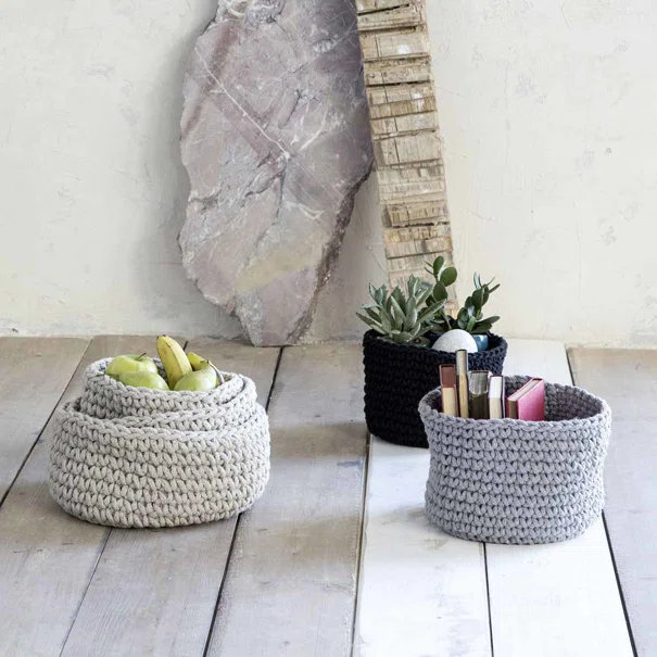 Καλάθι Αποθήκευσης (Φ28x15) Nima Panier Grey