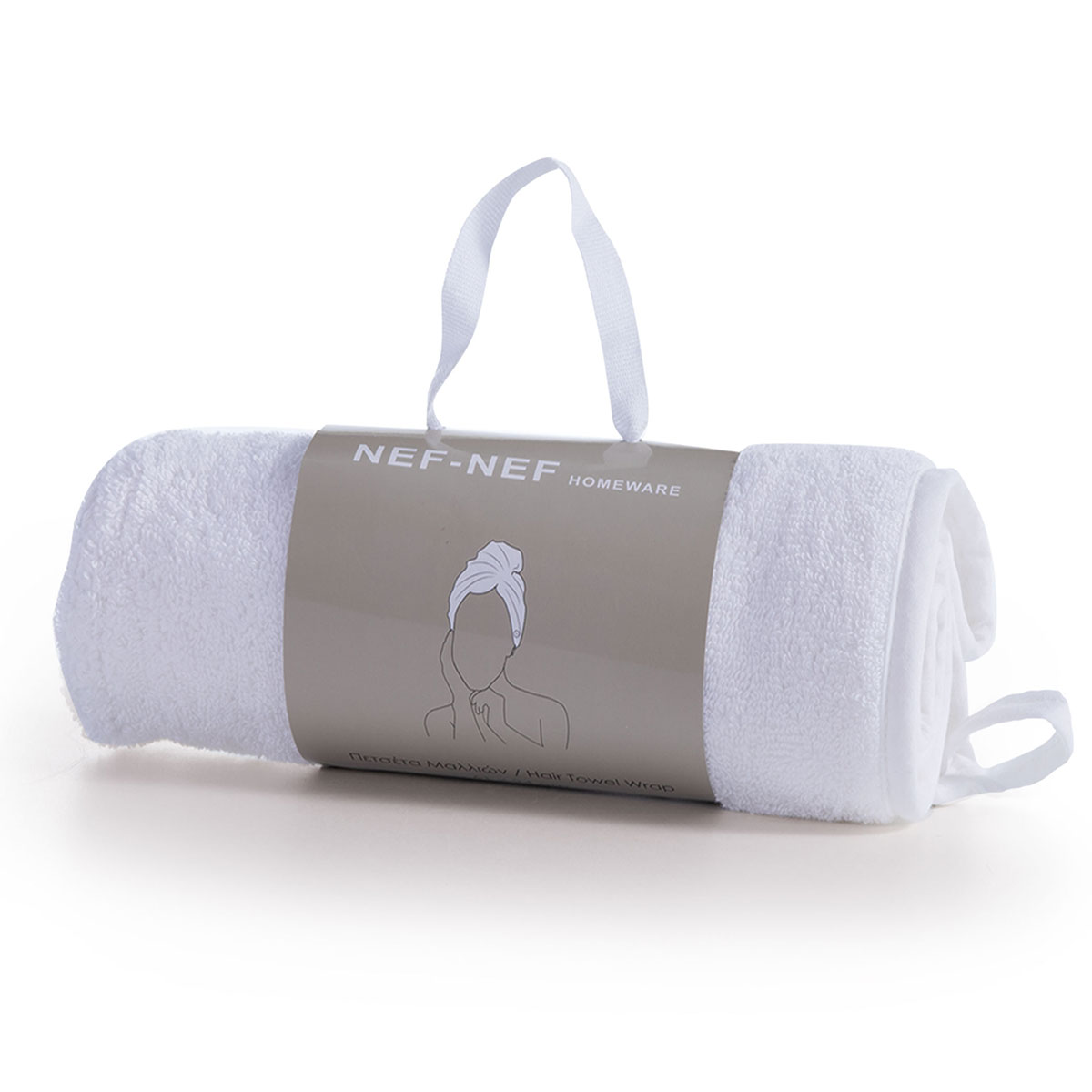 Πετσέτα Μαλλιών - Τουρμπάνι (24x61) Nef-Nef Homeware Sandy White