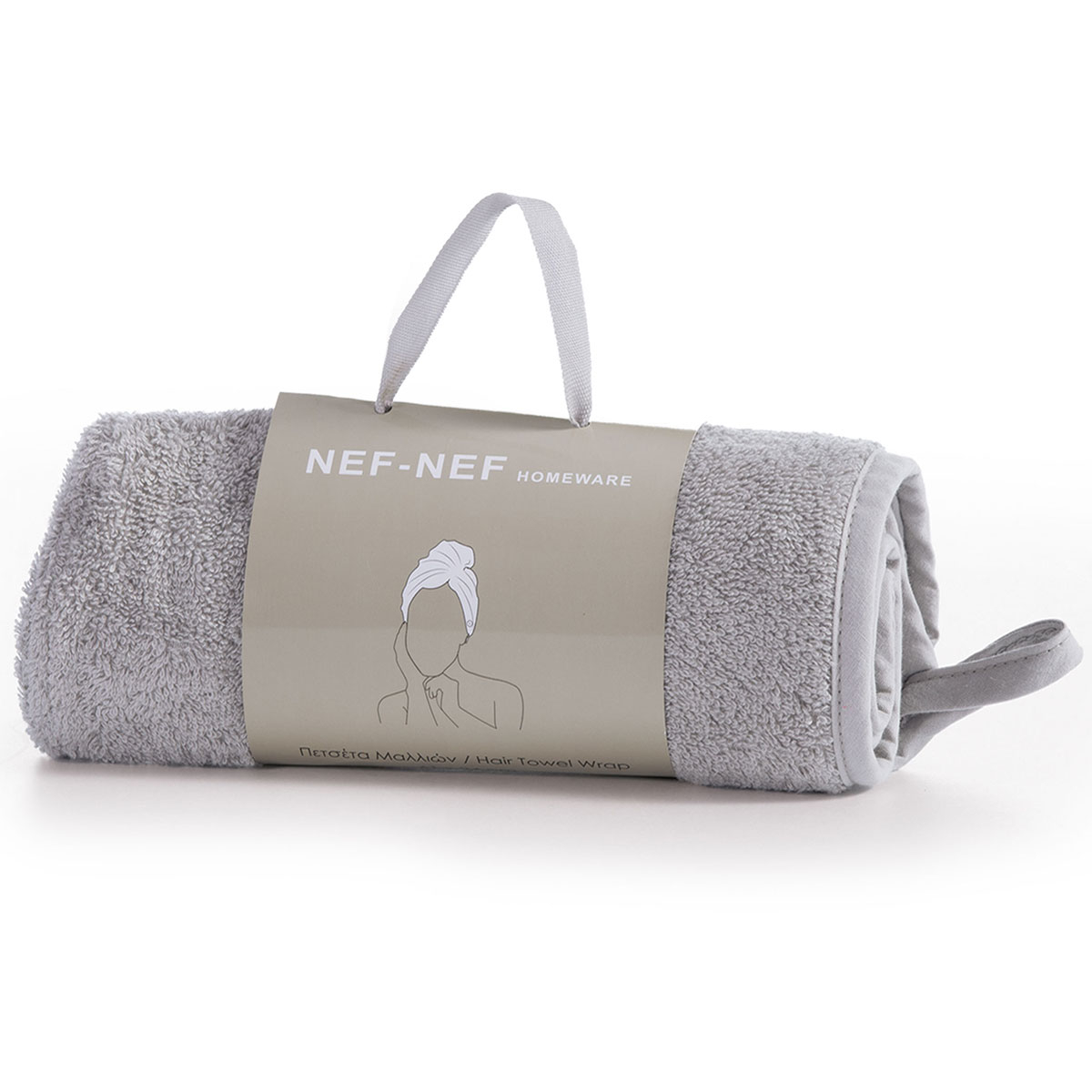 Πετσέτα Μαλλιών - Τουρμπάνι (24x61) Nef-Nef Homeware Sandy Grey
