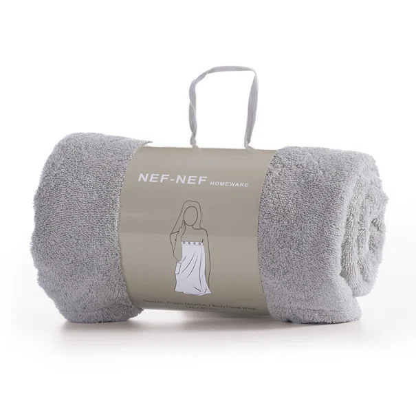 Πετσέτα Σώματος Με Κουμπιά (80x146) Nef-Nef Homeware Sandy Grey 400gsm