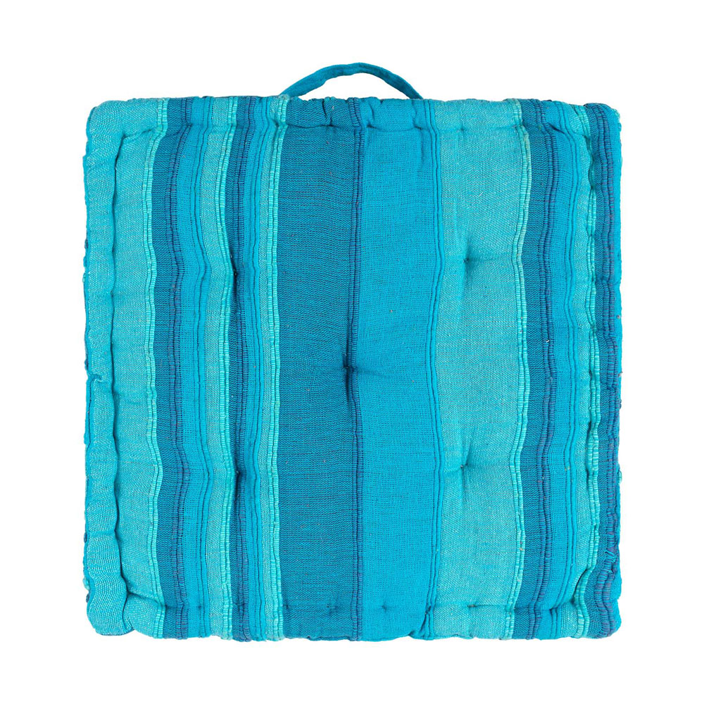 Μαξιλάρα Δαπέδου (45X45X8) Silk Fashion Kerala Βlue Λευκά Είδη Σαλονιού Μαξιλάρια Spitishop